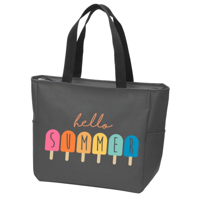 Hello Summer Ice Cream Zip Tote Bag