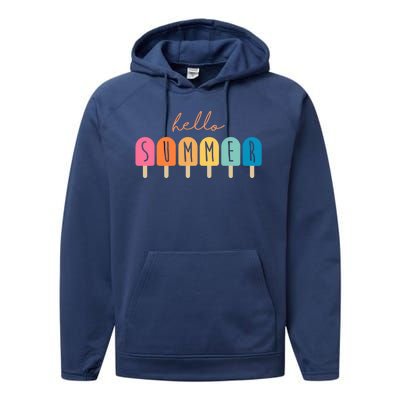 Hello Summer Ice Cream Performance Fleece Hoodie