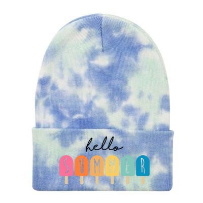 Hello Summer Ice Cream Tie Dye 12in Knit Beanie