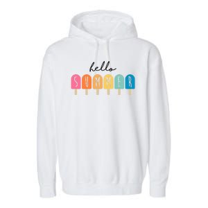 Hello Summer Ice Cream Garment-Dyed Fleece Hoodie