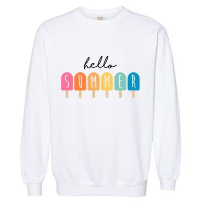 Hello Summer Ice Cream Garment-Dyed Sweatshirt
