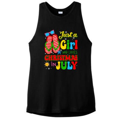 Hello Summer Just A Girl Who Loves Christmas In July Gift Ladies PosiCharge Tri-Blend Wicking Tank