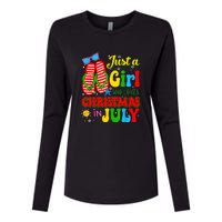 Hello Summer Just A Girl Who Loves Christmas In July Gift Womens Cotton Relaxed Long Sleeve T-Shirt