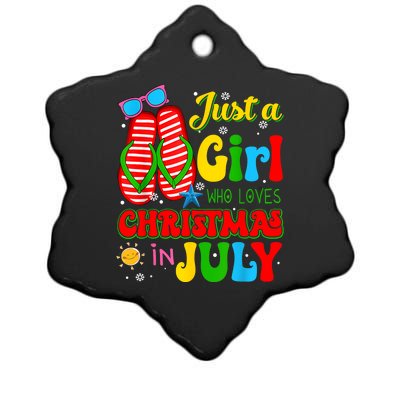 Hello Summer Just A Girl Who Loves Christmas In July Gift Ceramic Star Ornament