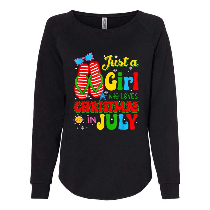 Hello Summer Just A Girl Who Loves Christmas In July Gift Womens California Wash Sweatshirt