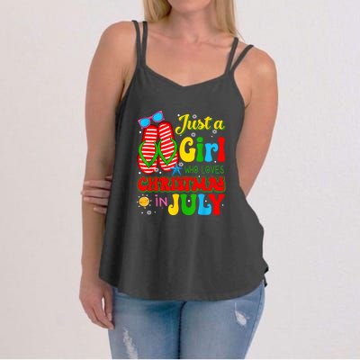 Hello Summer Just A Girl Who Loves Christmas In July Gift Women's Strappy Tank