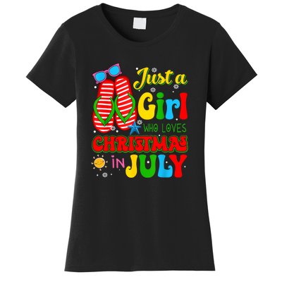 Hello Summer Just A Girl Who Loves Christmas In July Gift Women's T-Shirt