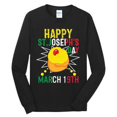 Happy St Josephs Day Italian Gift Christian Tall Long Sleeve T-Shirt