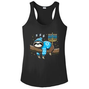 Hanukkah Sloth Jewish Chanukah Sleeping Hanukkah Pjs Ladies PosiCharge Competitor Racerback Tank