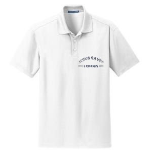 Hilarious & Sarcastic Jesus Saves I Spend Dry Zone Grid Polo