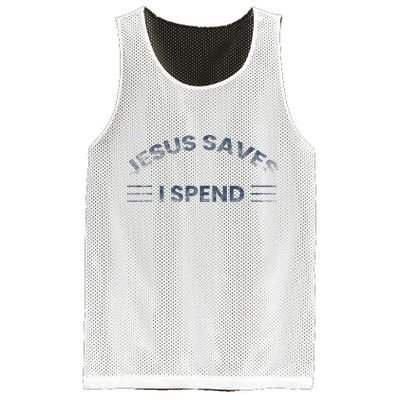 Hilarious & Sarcastic Jesus Saves I Spend Mesh Reversible Basketball Jersey Tank