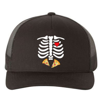 Halloween Skeleton Junk Food Belly Pizza Yupoong Adult 5-Panel Trucker Hat