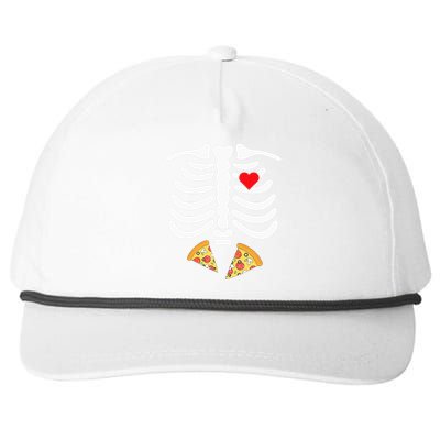 Halloween Skeleton Junk Food Belly Pizza Snapback Five-Panel Rope Hat