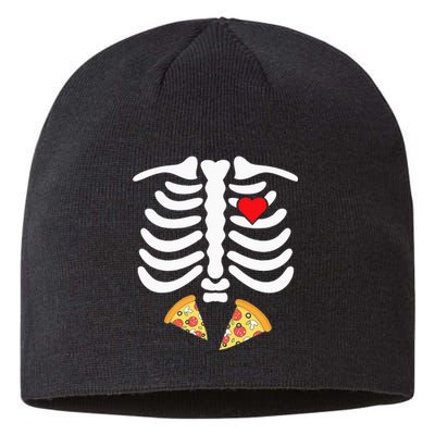 Halloween Skeleton Junk Food Belly Pizza Sustainable Beanie