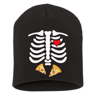 Halloween Skeleton Junk Food Belly Pizza Short Acrylic Beanie