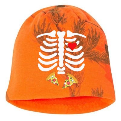 Halloween Skeleton Junk Food Belly Pizza Kati - Camo Knit Beanie