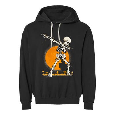 Halloween Shirts Kids Girl Dabbing Skeleton Costume Garment-Dyed Fleece Hoodie