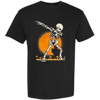 Halloween Shirts Kids Girl Dabbing Skeleton Costume Garment-Dyed Heavyweight T-Shirt