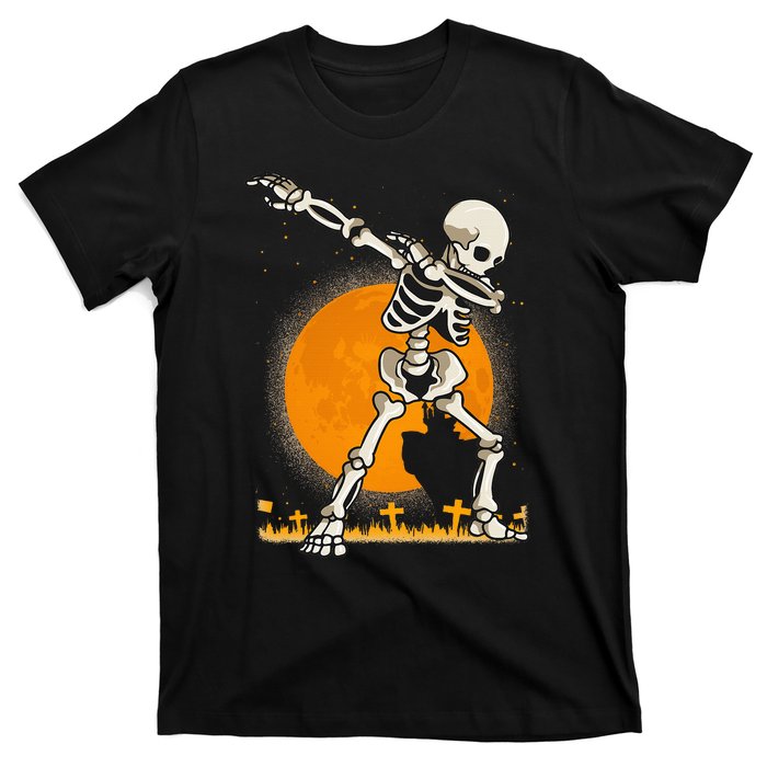 Halloween Shirts Kids Girl Dabbing Skeleton Costume T-Shirt