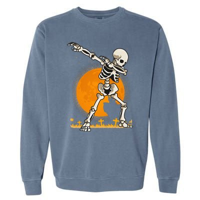 Halloween Shirts Kids Girl Dabbing Skeleton Costume Garment-Dyed Sweatshirt