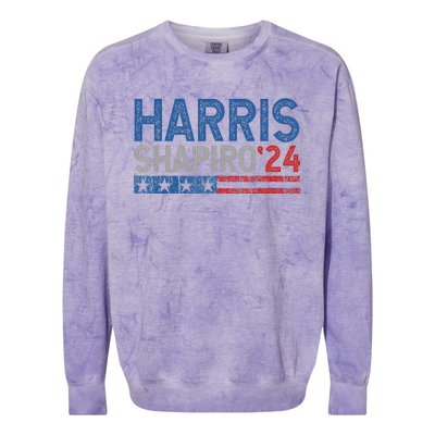 Harris Shapiro2024 Kamala Harris Josh Shapiro 24 Colorblast Crewneck Sweatshirt