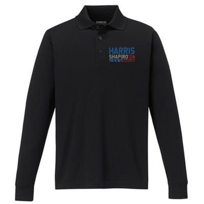 Harris Shapiro2024 Kamala Harris Josh Shapiro 24 Performance Long Sleeve Polo