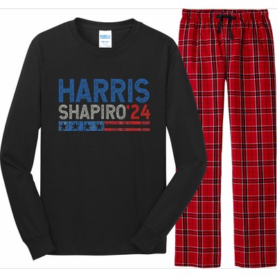 Harris Shapiro2024 Kamala Harris Josh Shapiro 24 Long Sleeve Pajama Set