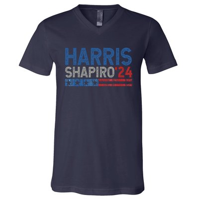 Harris Shapiro2024 Kamala Harris Josh Shapiro 24 V-Neck T-Shirt