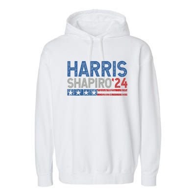 Harris Shapiro2024 Kamala Harris Josh Shapiro 24 Garment-Dyed Fleece Hoodie