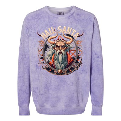 Hail Santa Krampus Gothic Christmas Colorblast Crewneck Sweatshirt