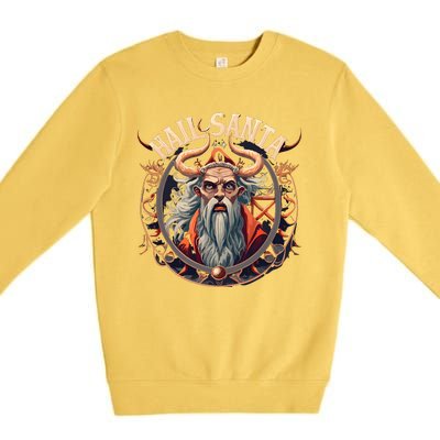 Hail Santa Krampus Gothic Christmas Premium Crewneck Sweatshirt