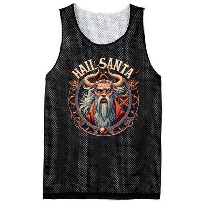 Hail Santa Krampus Gothic Christmas Mesh Reversible Basketball Jersey Tank