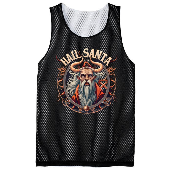 Hail Santa Krampus Gothic Christmas Mesh Reversible Basketball Jersey Tank