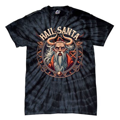 Hail Santa Krampus Gothic Christmas Tie-Dye T-Shirt