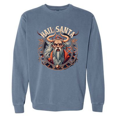 Hail Santa Krampus Gothic Christmas Garment-Dyed Sweatshirt