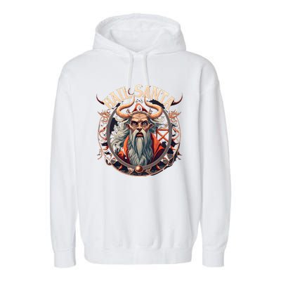 Hail Santa Krampus Gothic Christmas Garment-Dyed Fleece Hoodie