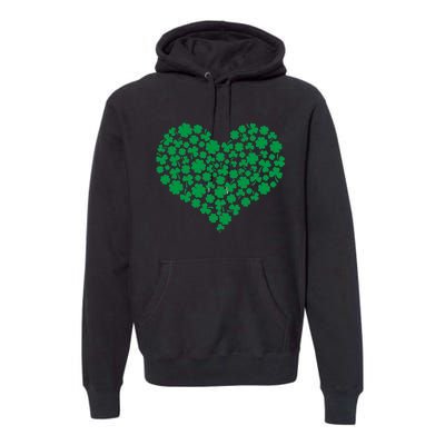 Heart Shamrock Lucky St Patricks Day Premium Hoodie