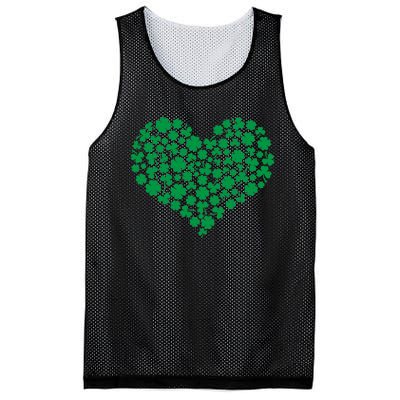 Heart Shamrock Lucky St Patricks Day Mesh Reversible Basketball Jersey Tank