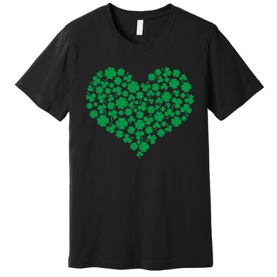 Heart Shamrock Lucky St Patricks Day Premium T-Shirt