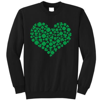 Heart Shamrock Lucky St Patricks Day Tall Sweatshirt