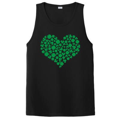 Heart Shamrock Lucky St Patricks Day PosiCharge Competitor Tank