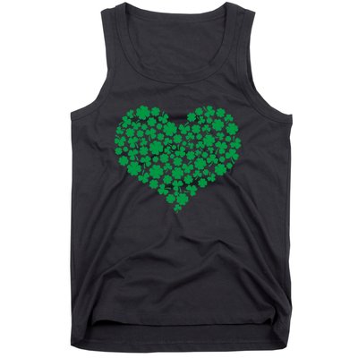 Heart Shamrock Lucky St Patricks Day Tank Top