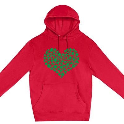 Heart Shamrock Lucky St Patricks Day Premium Pullover Hoodie