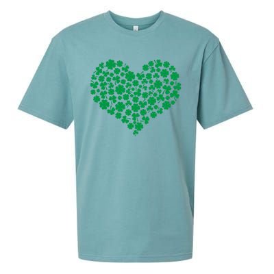 Heart Shamrock Lucky St Patricks Day Sueded Cloud Jersey T-Shirt