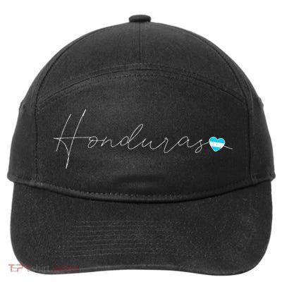 Honduras Simple Love Honduran Flag Heart On Honduras 7-Panel Snapback Hat