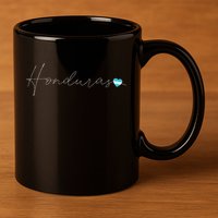 Honduras Simple Love Honduran Flag Heart On Honduras 11oz C Handle Ceramic Mug