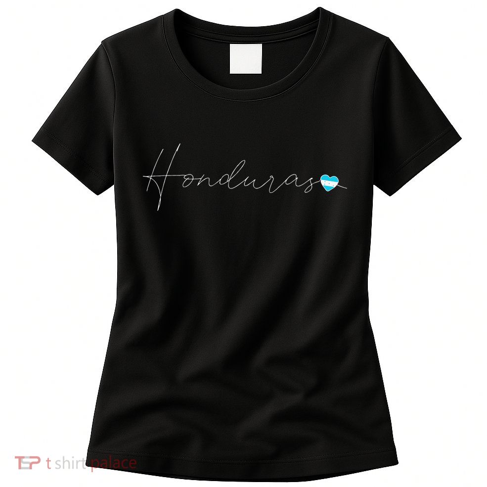 Honduras Simple Love Honduran Flag Heart On Honduras Womens T-Shirt