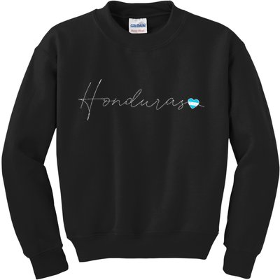 Honduras Simple Love Honduran Flag Heart On Honduras Kids Sweatshirt