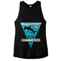 Hammerhead Shark LetS Get Hammered All Week Ladies PosiCharge Tri-Blend Wicking Tank