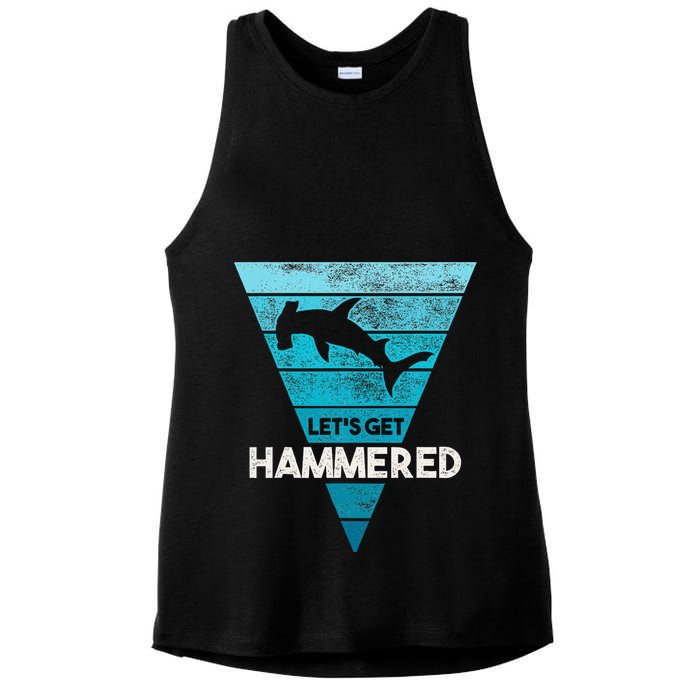 Hammerhead Shark LetS Get Hammered All Week Ladies PosiCharge Tri-Blend Wicking Tank